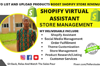 do shopify virtual assistant, shopify marketing, store manager