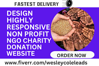 build nonprofit website charity website ngo website fundraiser ,donation website