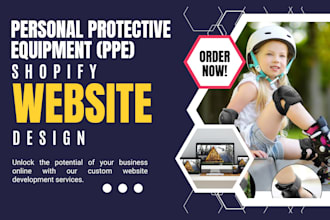 design 7 figures personal protective gear ecommerce website ppe shopify store