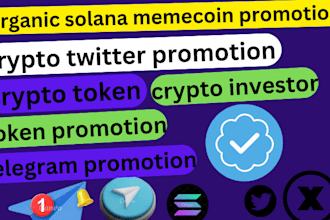 bring 50m investor solana memecoin, nft, crypto token, eth, do twitter marketing