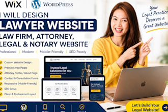 design lawyer website, law firm, wix legal website, attorney, notary website