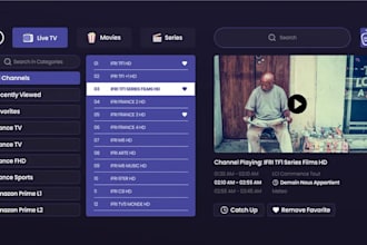 build live tv channel app, iptv streaming app, series streaming app, roku tv app