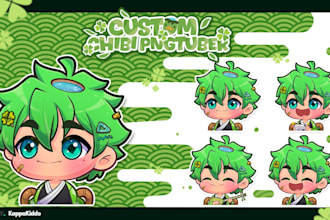 create cool chibi custom pngtuber for twitch, vtuber and oc