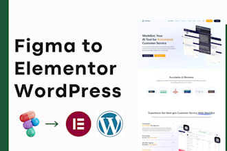 design landing page from figma to elementor, wordpress, shopify and squarespace