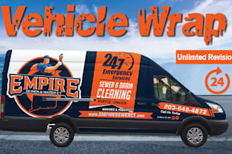 make creative vehicle wrap design for your car, truck, van