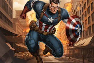 create an amazing superhero caricature character