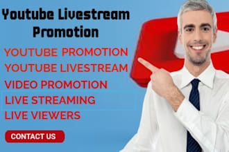 promote youtube live stream y0u tube promotion video prom0tion livestreaming