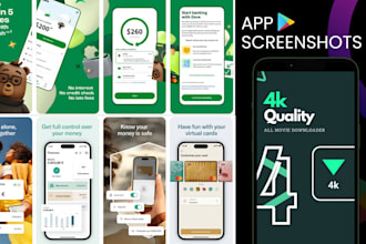design aso app screenshots for play store and app store