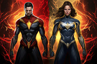 draw premium superhero comic character for you