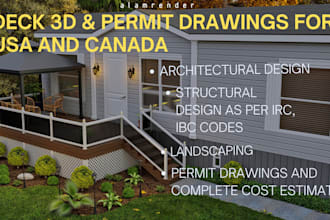 do structural and 3d design of deck in USA and canada in 24 hours