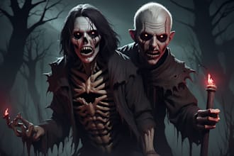 draw horror character illustration