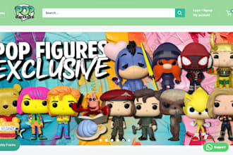 design funko ecommerce website funko toys store bobblehead figures dropshipping