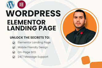 build wordpress landing page, elementor landing page design