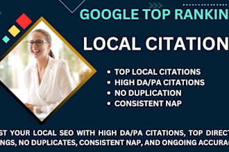 top local citations 300 for USA, UK, canada, australia, for local seo