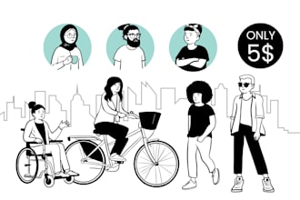 draw a minimalist flat line art for your social media avatar