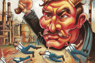 draw an amazing political cartoon art