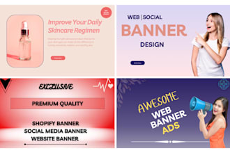 create professional shopify banner, web banner, youtube thumbnails