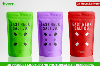 do realistic 3d product rendering, 3d product mockup and 3d modeling