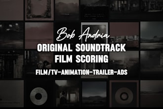 compose soundtrack, cinematic music, film score, background music