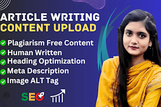write articles and upload content for your website