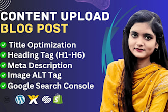 upload content blog post on wordpress, wix, squarespace and shopify website