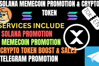 promote solana crypto token, nft token, solana memecoin, meme coin, meme token