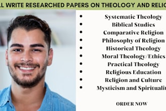 write researched papers on theology and religion