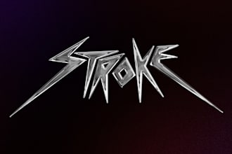draw band logo with chrome and sharp style