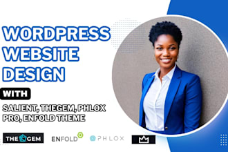 design wordpress website with salient, enfold theme, phlox pro, thegem theme