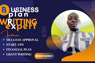 write a business plan for startups, financial plan, market research, pitch deck