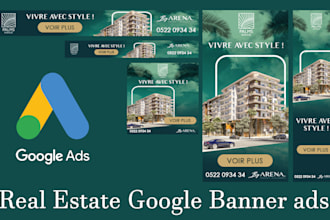 design catchy real estate google ads banner, web banners