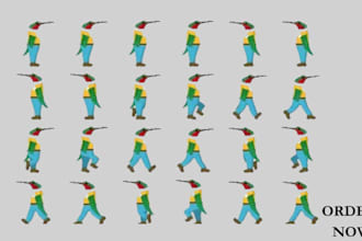 design animate 2d game asset character sprite sheet game art vtuber streamer
