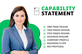 write and design federal government capability statement for government contract