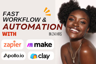 zapier expert clay crm n8n expert apollo io dubsado crm make com monday crm