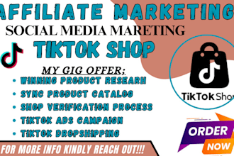 affiliate marketing tiktok management facebook shop, clickbank creation