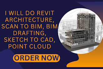 do revit architecture, scan to bim, bim drafting, sketch to cad, point cloud