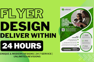 do business flyers, event posters, one pager, and flyer design in 24 hours