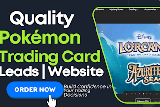 generate quality pokémon leads design pokémon trading card dropshipping website