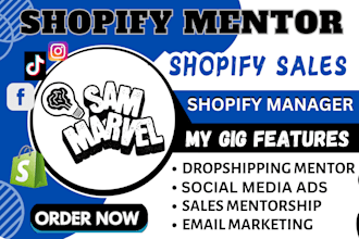 be your shopify dropshipping mentor, virtual assitant, shopify sales mentor
