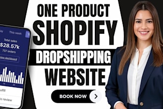 build a one product shopify dropshipping store, ecommerce automated website