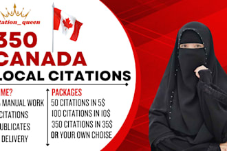 do 350 local citations canada local listing for gmb ranking