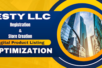 do esty store creation llc registration digital product listing esty llc