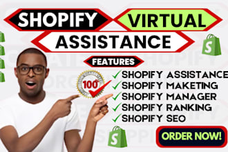 be your shopify virtual assistant and shopify store manager for shopify website