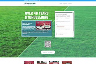 hydroseeding website, lawn care, hydroseeding landing page