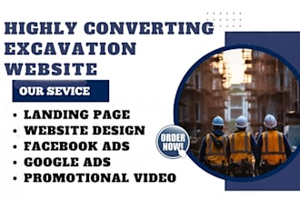 design excavation website construction website  contractor leads roofing website