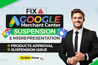 fix google merchant center suspension and misrepresentation