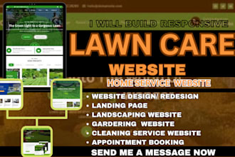 lawn care website landscaping gardening website home service booking website