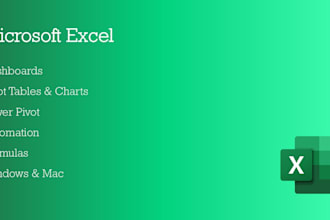 create dashboards, pivot tables, power query, and macros in excel