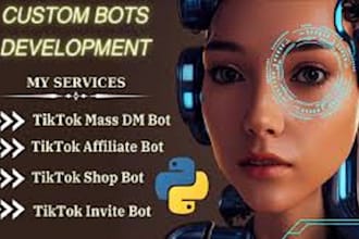 create messeger bot to tiktok shop affialites