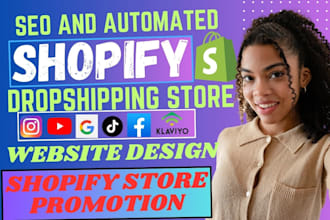 create seo and automated shopify dropshipping store shopify dropshipping website